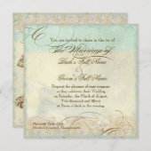 Invitation Sea Turtle Modern Coastal Ocean Beach Swirls (Devant / Derrière)