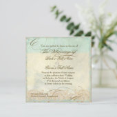 Invitation Sea Turtle Modern Coastal Ocean Beach Swirls (Debout devant)