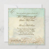 Invitation Sea Turtle Modern Coastal Ocean Beach Swirls (Devant)