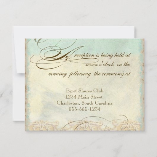 Invitation Sea Turtle Modern Coastal Ocean Beach Swirls (Devant)