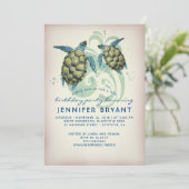 Invitation Sea Turtles Beach Tropical Birthday Party (Debout devant)