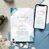 Invitation Sea Turtles Ocean Life Beach Mariage Turquoise