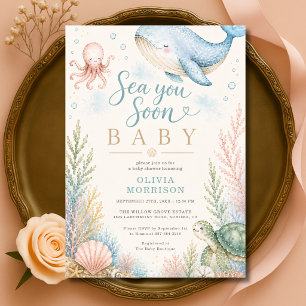 Invitation Sea You Soon Baby Ocean Baby Shower