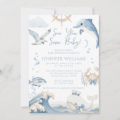 Invitation Sea You Soon Baby Ocean Boy Shower (Devant)