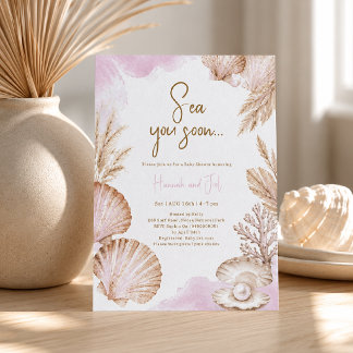 Invitation Sea You Soon Baby Shower, Océan Bébé Fille