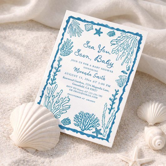 Invitation Sea You Soon Coastal Baby Shower