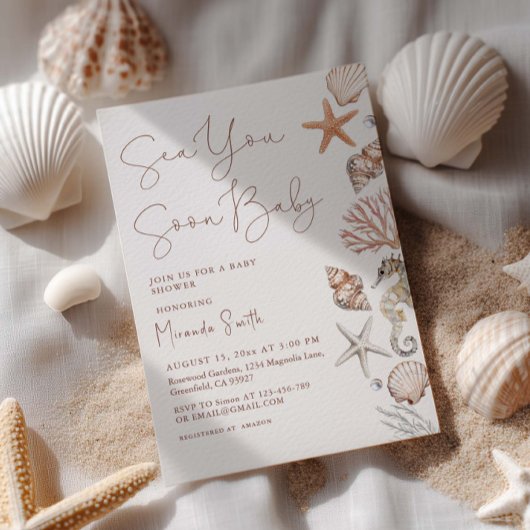 Invitation Sea You Soon Coastal Baby Shower