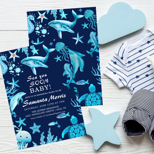 Invitation Sea You Soon Nautical Baby is on the Way Baby