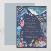 Invitation Sea You Soon Ocean Animals Boy Baby Shower (Devant / Derrière)