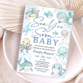 Invitation Sea You Soon Ocean Whale Boy Baby Shower