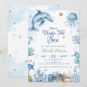 Invitation Sea You Soon Seashell Baby Shower (Devant / Derrière)