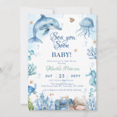 Invitation Sea You Soon Seashell Baby Shower (Devant)