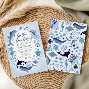 Invitation Sea You Soon Under the Sea Garçon Baby Shower