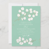 Invitation Seafoam Green Gold & White Greenery Eucalyptus (Devant)