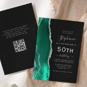 Invitation Seafoam Green Silver Agate QR Code 50e anniversair