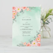 Invitation Seafoam Peach Radiant Spring Wedding (Debout devant)