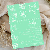 Invitation Seafoam Sea You Bientôt Baby shower De Plage Côtie