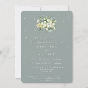 Invitation Seafoam Snowberry+Eucalyptus Mariage répétition