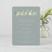 Invitation Seafoam Snowberry+Eucalyptus Mariage répétition (Debout devant)