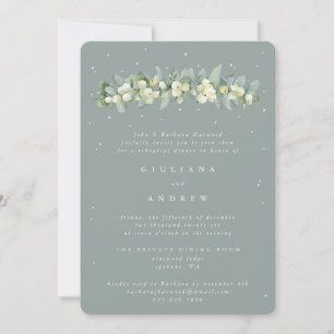 Invitation Seafoam Snowberry+Eucalyptus Mariage répétition