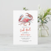 Invitation Seafood Boil Couples Fiançailles Crab Party (Debout devant)