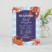 Invitation Seafood Boil Engagement Parti crevette Marine Lobs (Debout devant)