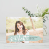 Invitation Seaglass Peint Bande Photo Parti de graduation (Debout devant)