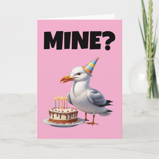 Invitation Seagull Birthday Bash - Gâteau, Chaos & Fun! (Devant)