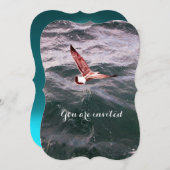 INVITATION SEAGULL VOL AU-DESSUS DES VAGUES PLAGE MARIAGE (Devant / Derrière)