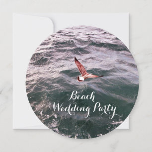 INVITATION SEAGULL VOL AU-DESSUS DES VAGUES PLAGE MARIAGE