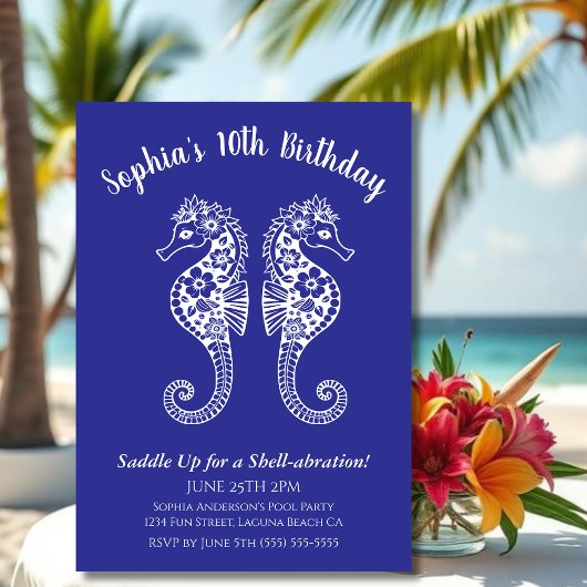 Invitation Seahors-fête d'anniversaire