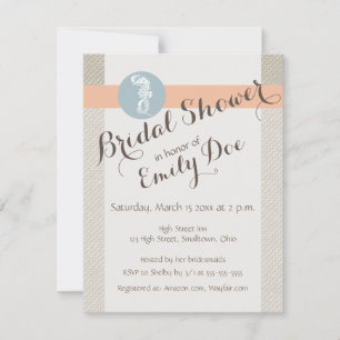 Invitation Seahorse Bleu Classique Nautique Élégant