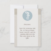 Invitation Seahorse Bleu Classique Nautique Élégant (Dos)