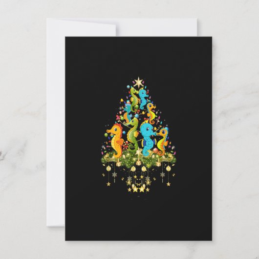 Invitation Seahorse Christmas Tree Lights Holiday Seahorse Lo (Devant)