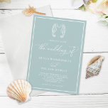 Invitation Seahorse Coastal Sea Glass Beach Script Mariage<br><div class="desc">Ce design minimaliste classique en verre de mer est parfait pour les mariages côtiers et nautiques et de destination de plage,  avec 2 mignons hippocampes baisant au sommet,  élégante calligraphie script,  et un cadre autour du bord.</div>