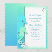 Invitation Seahorse Couple Parents Mariages Inviter (Devant / Derrière)