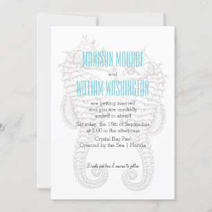 Invitation Seahorse Couple Summer Beach Mariage