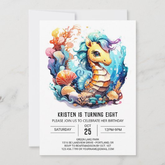 Invitation Seahorse Serenade Anniversaire (Devant)
