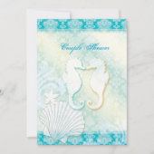 Invitation Seahorse Summer Beach Mariage Couples Douche (Devant)