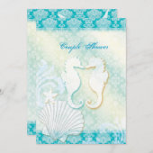 Invitation Seahorse Summer Beach Mariage Couples Douche (Devant / Derrière)