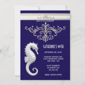 Invitation Seahorse thème de la plage d'été anniversaire Mari (Devant)