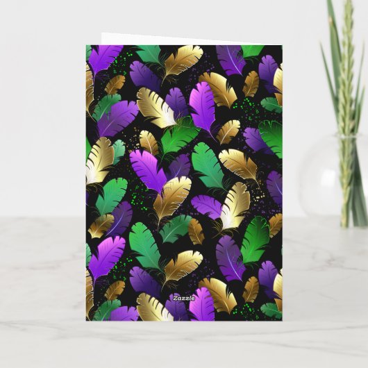 Invitation Seamless Pattern with Mardi Gras feathers (Dos)