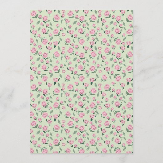 Invitation Seamless Pink Rose Watercolor Pattern (Devant)