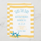 Invitation Seas The Day Beach Anniversaire Brunch (Devant / Derrière)