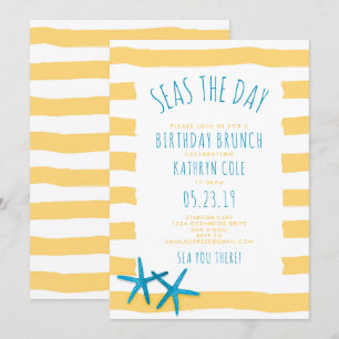 Invitation Seas The Day Beach Anniversaire Brunch