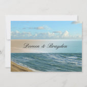 Invitation Seascape Beach Mariage Océan Bleu (Dos)