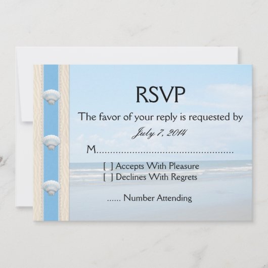 Invitation Seashell Beach Wedding RSVP (Devant)