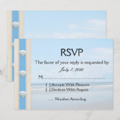 Invitation Seashell Beach Wedding RSVP (Devant / Derrière)