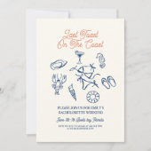 Invitation Seashell Dernière côte toast Bachelorette Week-end (Devant)