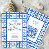 Invitation Seashell Grid Beach Wedding Code QR PERSONNALISÉ